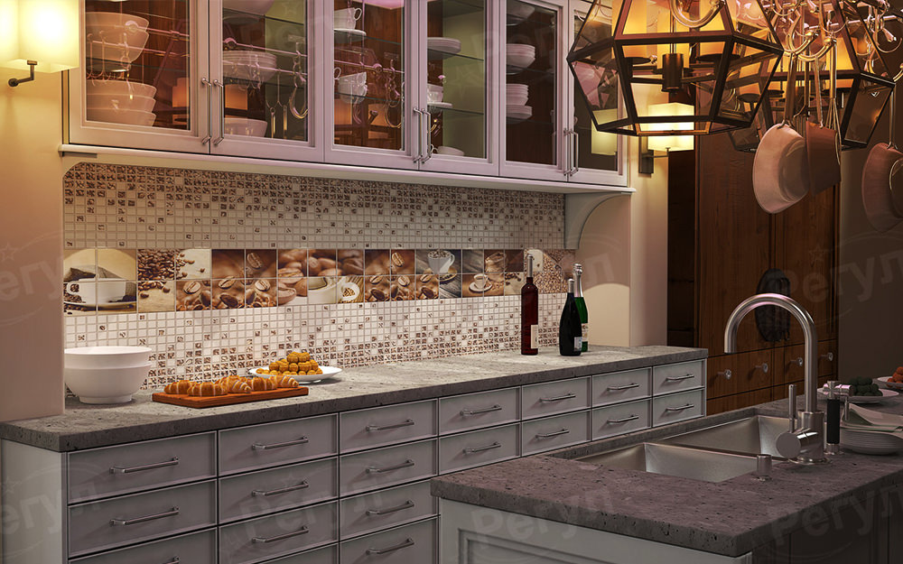 Фальш панель під плитку для фартуха кухні